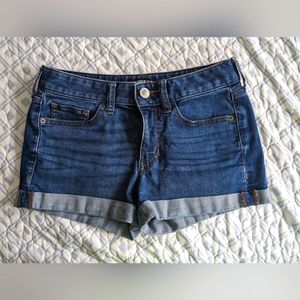 Express Shortie Low Rise Denim Shorts Size 0